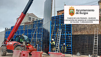Ejecución de muros de contención y de taludes en la Calle Pisones de Burgos